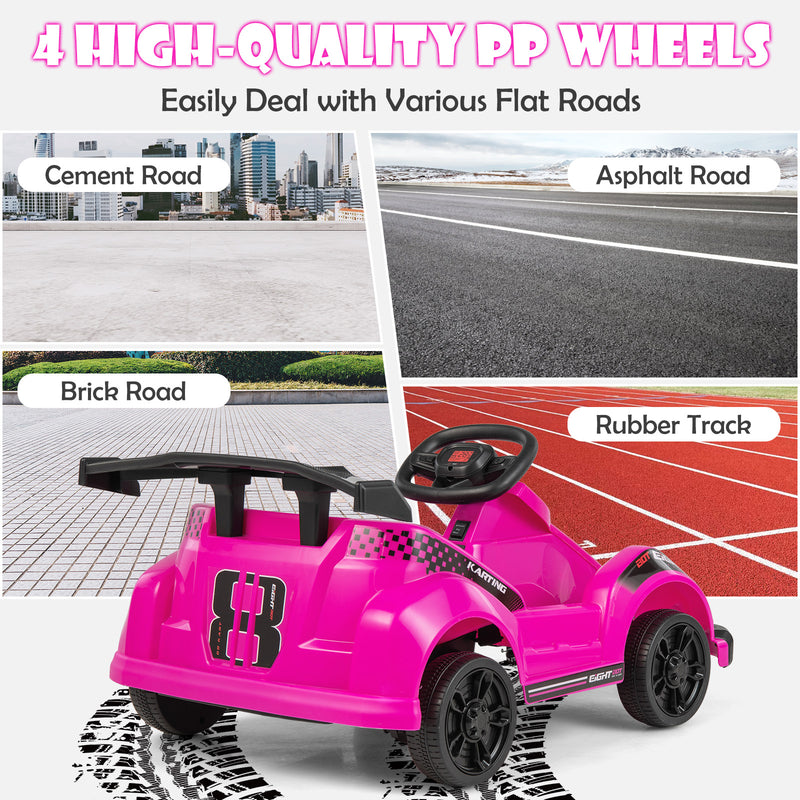 Kids 6V Ride On Go Cart with Remote Control and Safety Belt-Pink