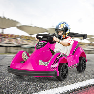 Kids 6V Ride On Go Cart with Remote Control and Safety Belt-Pink