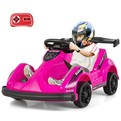 Kids 6V Ride On Go Cart with Remote Control and Safety Belt-Pink