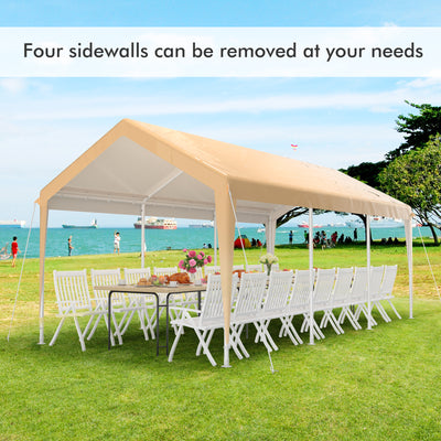 10 x 20 Feet Heavy-Duty Steel Portable Carport Car Canopy Shelter-Yellow