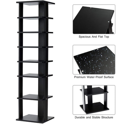 7-Tier Shoe Rack Practical Free Standing Shelves Storage Shelves-Black