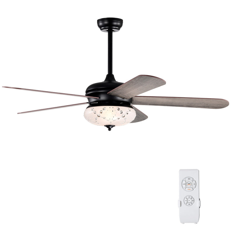 52 Inches Ceiling Fan with Remote Control-Oak