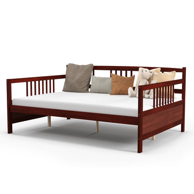 Daybed Frame with Guardrails Full Size-Brown