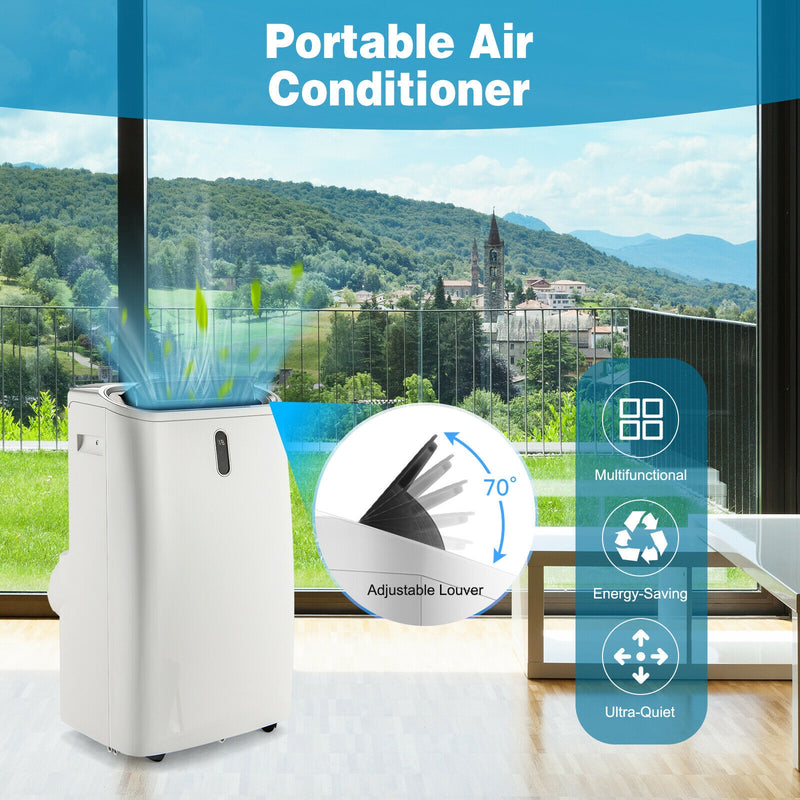 12000 BTU Portable 4-in-1 Air Conditioner with Smart Control-White