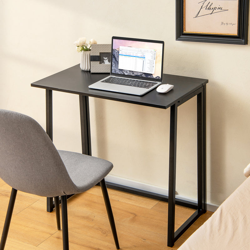 31 Inch Space-saving Folding Computer Desk for Home Office-Black