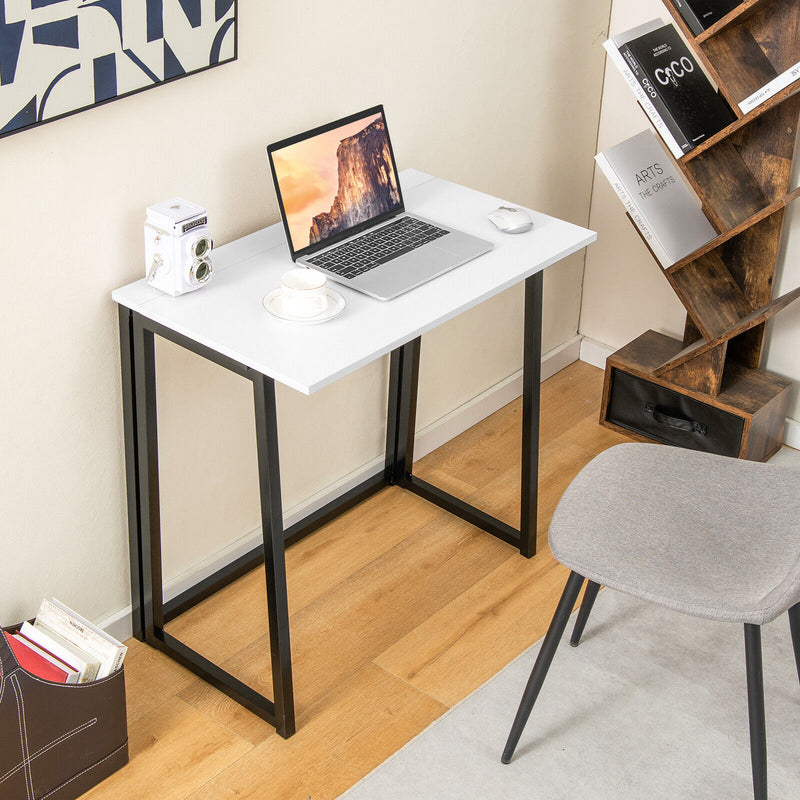 31 Inch Space-saving Folding Computer Desk for Home Office-White