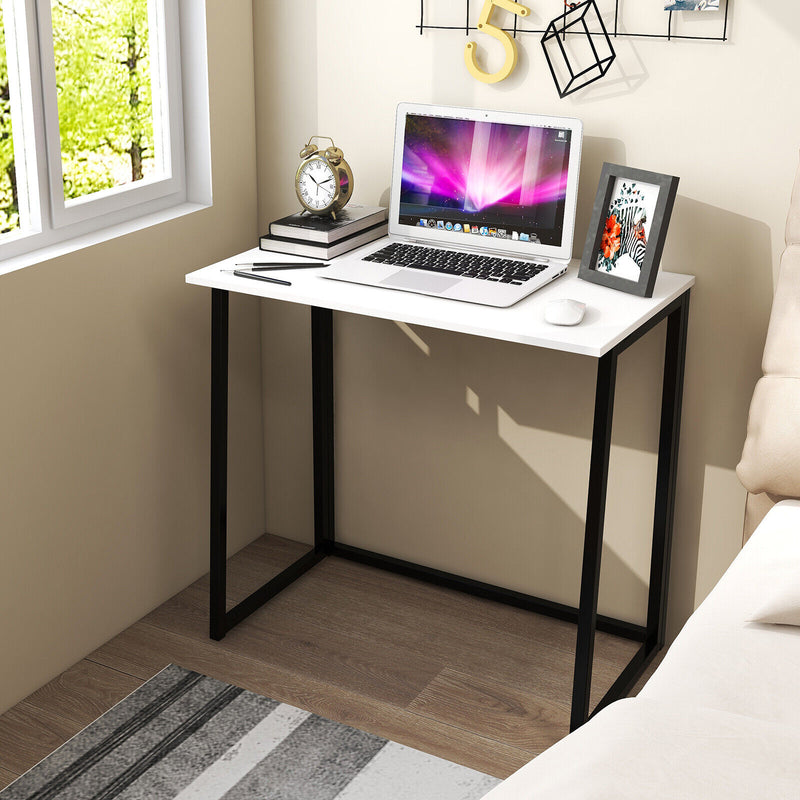 31 Inch Space-saving Folding Computer Desk for Home Office-White