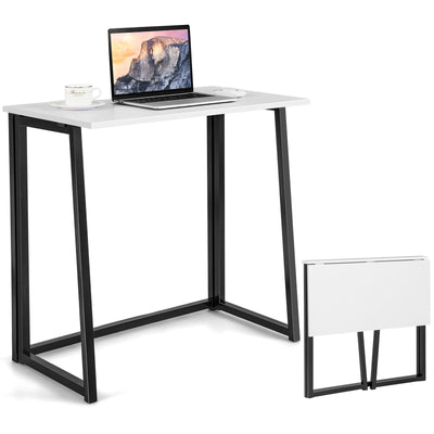 31 Inch Space-saving Folding Computer Desk for Home Office-White