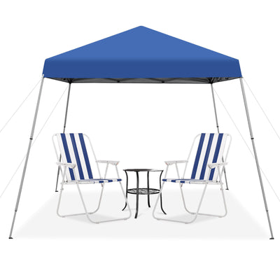 10 x 10 Feet Outdoor Instant Pop-up Canopy with Carrying Bag-Blue