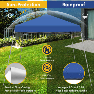 10 x 10 Feet Outdoor Instant Pop-up Canopy with Carrying Bag-Blue