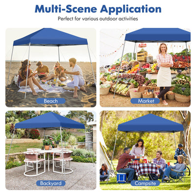 10 x 10 Feet Outdoor Instant Pop-up Canopy with Carrying Bag-Blue