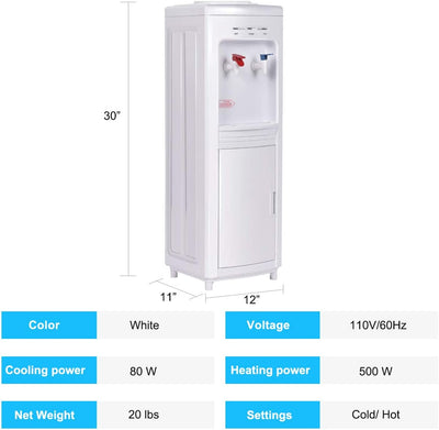 5 Gallons Hot and Cold Water Cooler Dispenser with Child Safety Lock