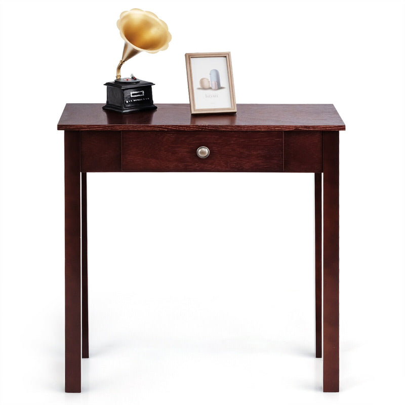 Small Space Console Table with Drawer for Living Room Bathroom Hallway-Dark Brown