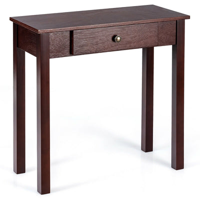 Small Space Console Table with Drawer for Living Room Bathroom Hallway-Dark Brown