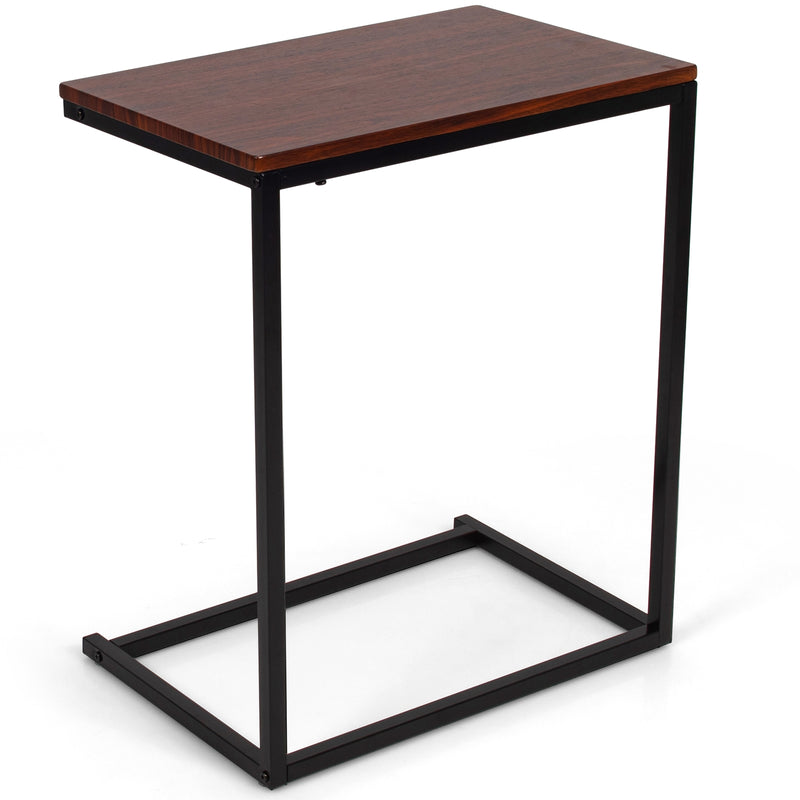 26 Inch Beside Sofa Laptop Holder End Stand Desk-Dark Brown