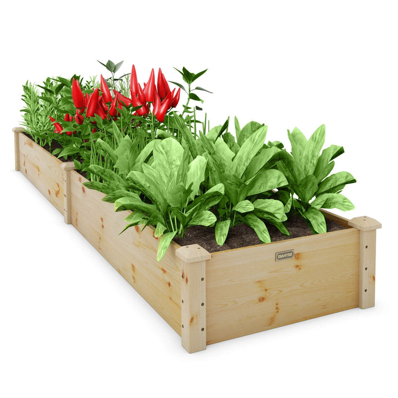 Wooden Raised Garden Bed Outdoor for Vegetables Flowers Fruit