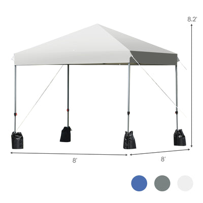 8’x8' Outdoor Pop up Canopy Tent  w/Roller Bag-White