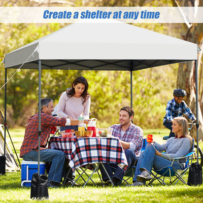 8’x8' Outdoor Pop up Canopy Tent  w/Roller Bag-White