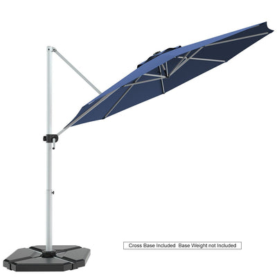 11 Feet Patio Offset Cantilever Umbrella 360° Rotation Aluminum Tilt-Navy