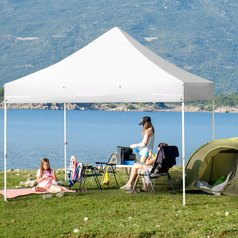 10 x 10 Feet Pop up Gazebo with 4 Height and Adjust Folding Awning-White