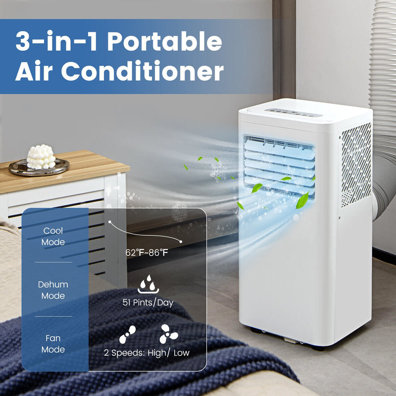 5000 BTU(SACC) Portable Air Conditioner Cools 250 Sq.Ft