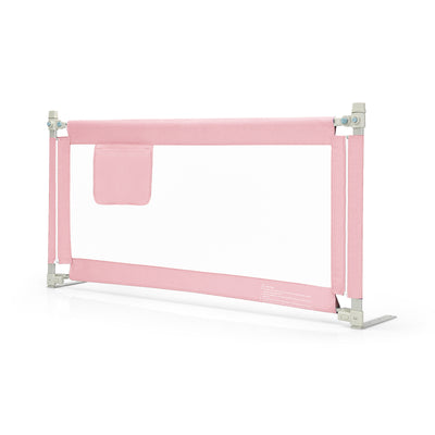 57 Inch Toddlers Vertical Lifting Baby Bed Rail Guard with Lock-Pink