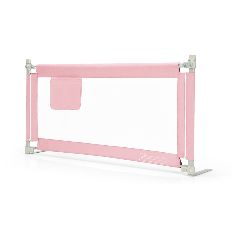 57 Inch Toddlers Vertical Lifting Baby Bed Rail Guard with Lock-Pink