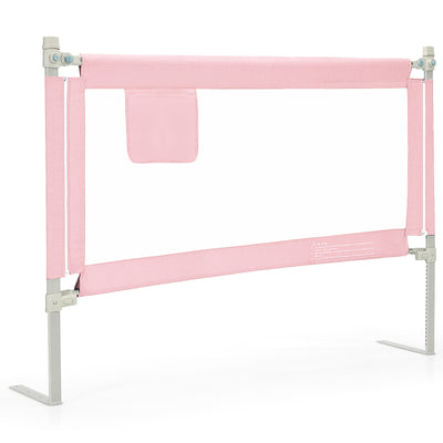 57 Inch Toddlers Vertical Lifting Baby Bed Rail Guard with Lock-Pink