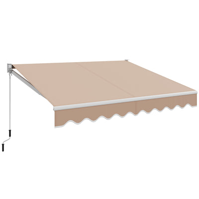 10 x 8.2 Feet Retractable Awning with Easy Opening Manual Crank Handle-Beige