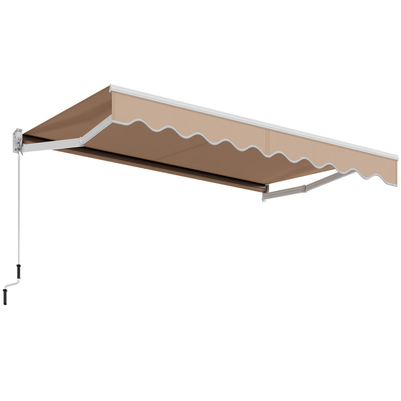 10 x 8.2 Feet Retractable Awning with Easy Opening Manual Crank Handle-Beige