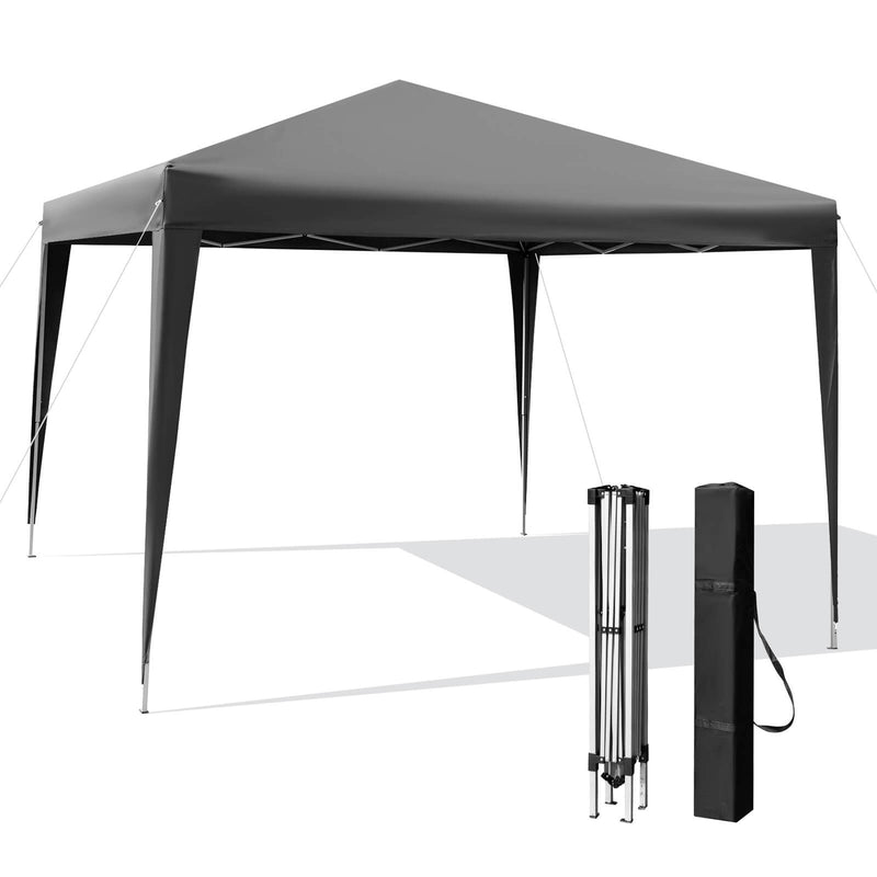 10 x 10 Feet Outdoor Pop-up Patio Canopy for  Beach and Camp-Gray