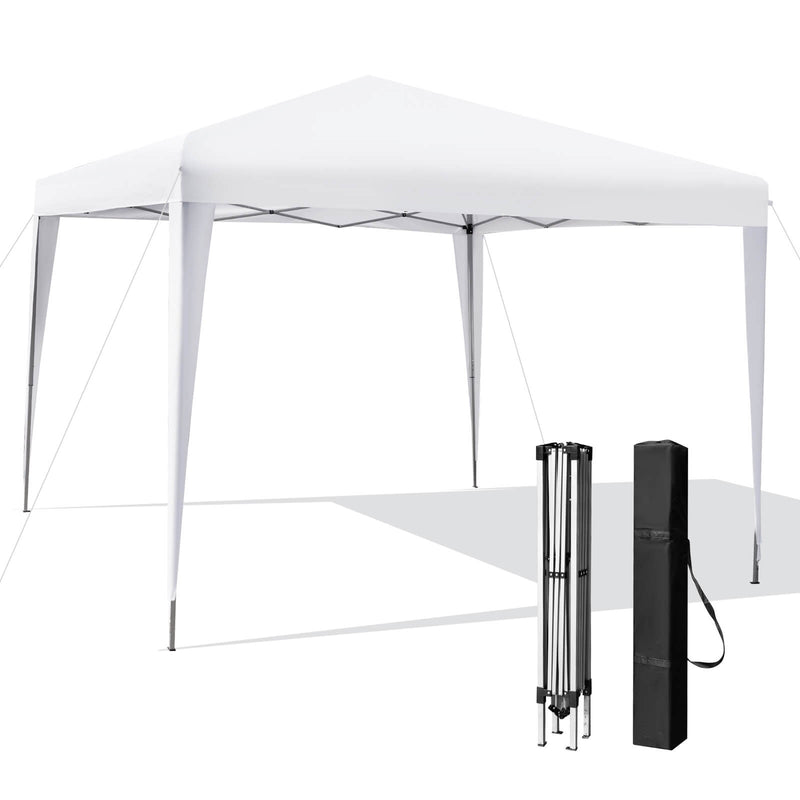 10 x 10 Feet Outdoor Pop-up Patio Canopy for  Beach and Camp-White