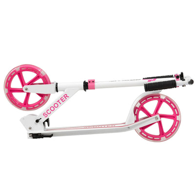 Portable Folding Sports Kick Scooter with LED Wheels-Pink