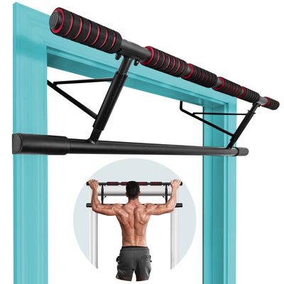 Foldable Pull Up Bar Doorway Chin Up Bar with Foam Grip for Home Gym