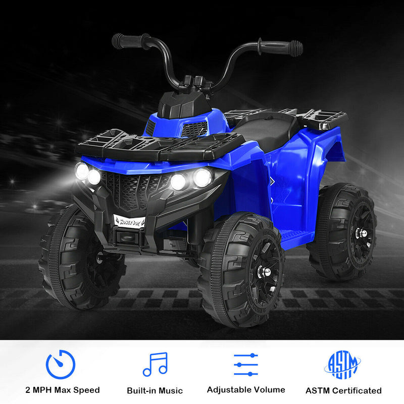 6V Battery Powered Kids Electric Ride on ATV-Blue