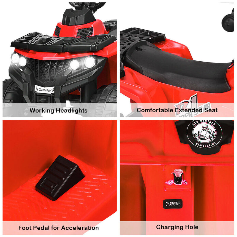 6V Battery Powered Kids Electric Ride on ATV-Red