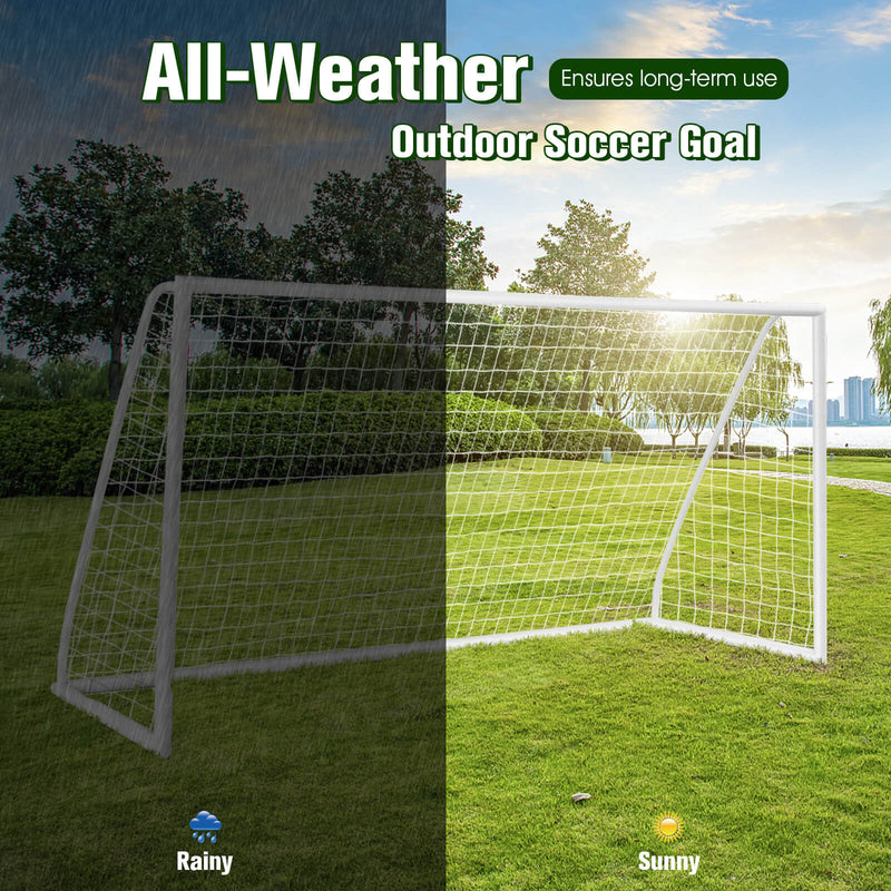 12 x 6 Feet Soccer Goal with Strong PVC Frame and High-Strength Netting