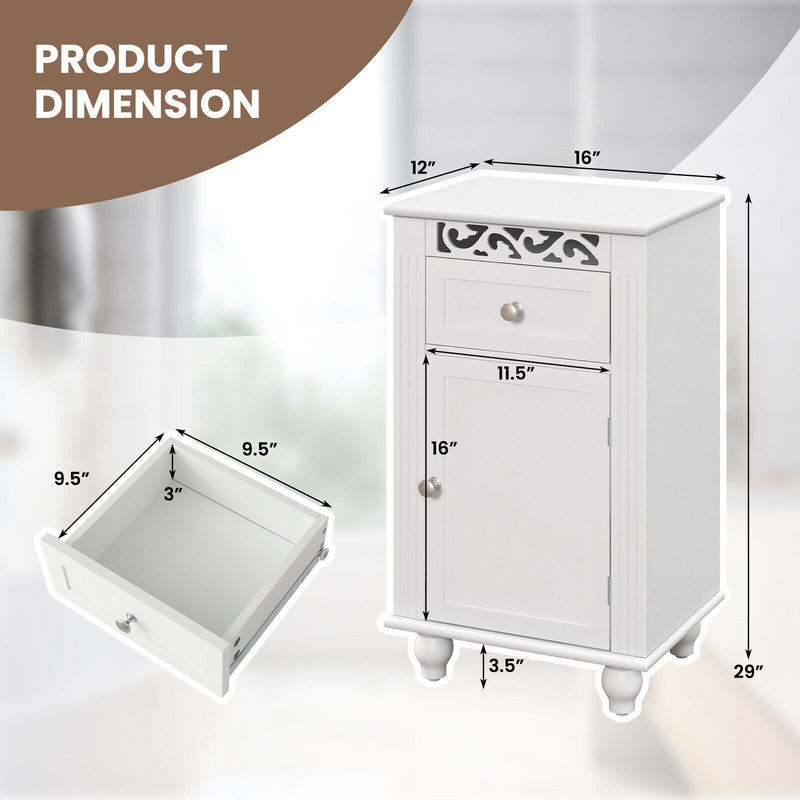 Bathroom Floor Storage Cabinet Organizer with Drawer