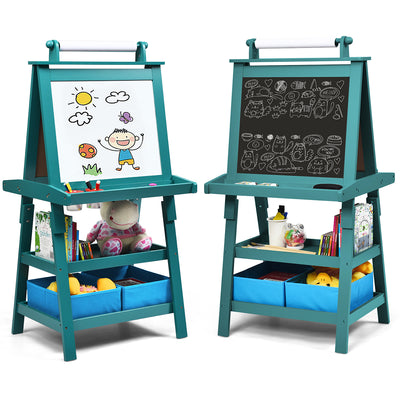 3 in 1 Double-Sided Storage Art Easel-Green