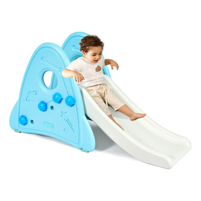 Freestanding Baby Slide Indoor First Play Climber Slide Set for Boys Girls-Blue