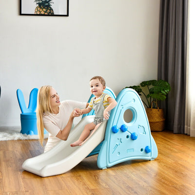 Freestanding Baby Slide Indoor First Play Climber Slide Set for Boys Girls-Blue