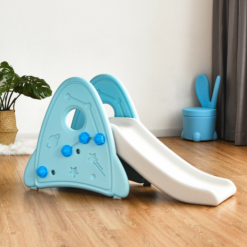 Freestanding Baby Slide Indoor First Play Climber Slide Set for Boys Girls-Blue