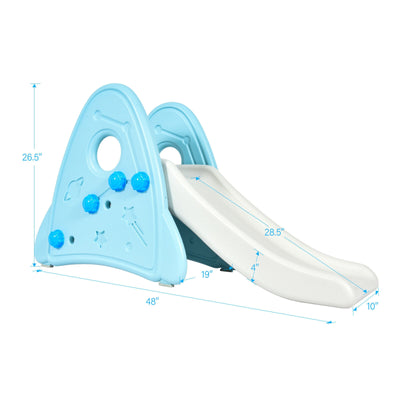 Freestanding Baby Slide Indoor First Play Climber Slide Set for Boys Girls-Blue