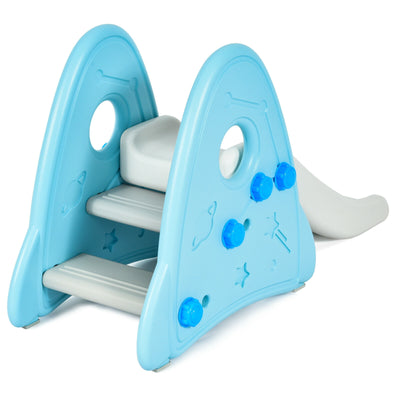 Freestanding Baby Slide Indoor First Play Climber Slide Set for Boys Girls-Blue