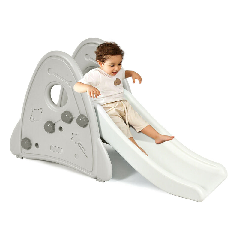 Freestanding Baby Slide Indoor First Play Climber Slide Set for Boys Girls-Gray