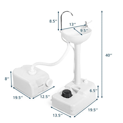 Camping Hand Wash Station Basin Stand with 4.5 Gallon Tank