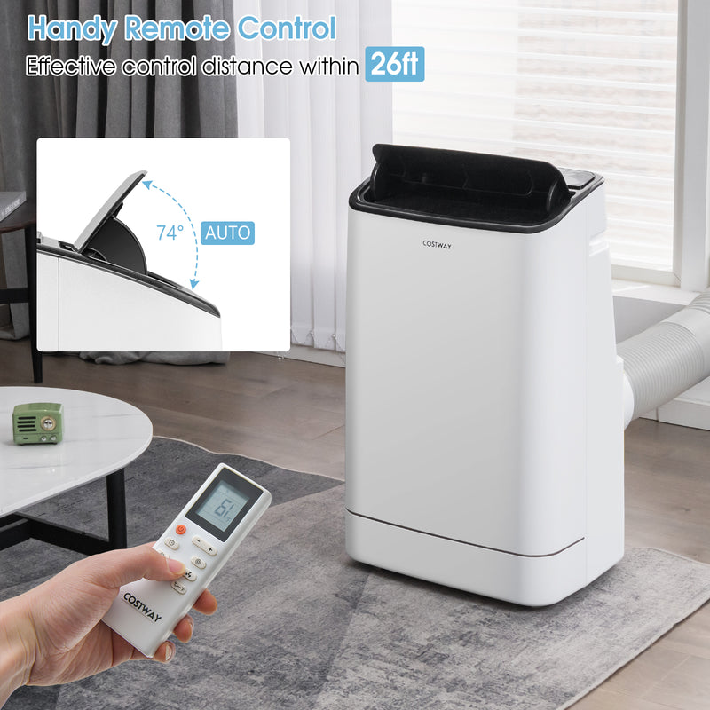 15000 BTU Portable Air Conditioner with Heat and Auto Swing-White