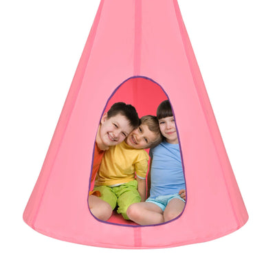 40 Inch Kids Nest Swing Chair Hanging Hammock Seat for Indoor Outdoor-Pink