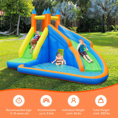 Inflatable Mighty Bounce House Jumper with Water Slide without Blower