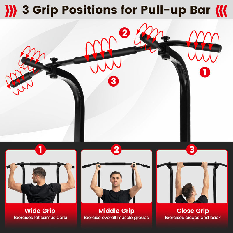 Power Tower Pull Up Bar Stand with Adjustable Heights and Bench